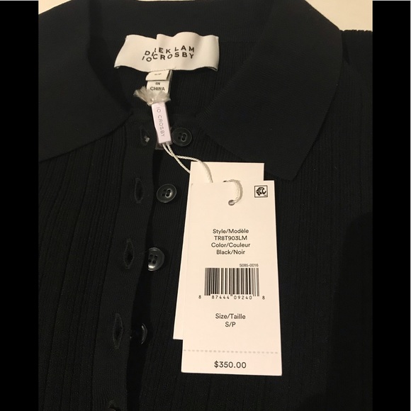 Derek Lam Banded Cutout Polo Sweater - Picture 6 of 8